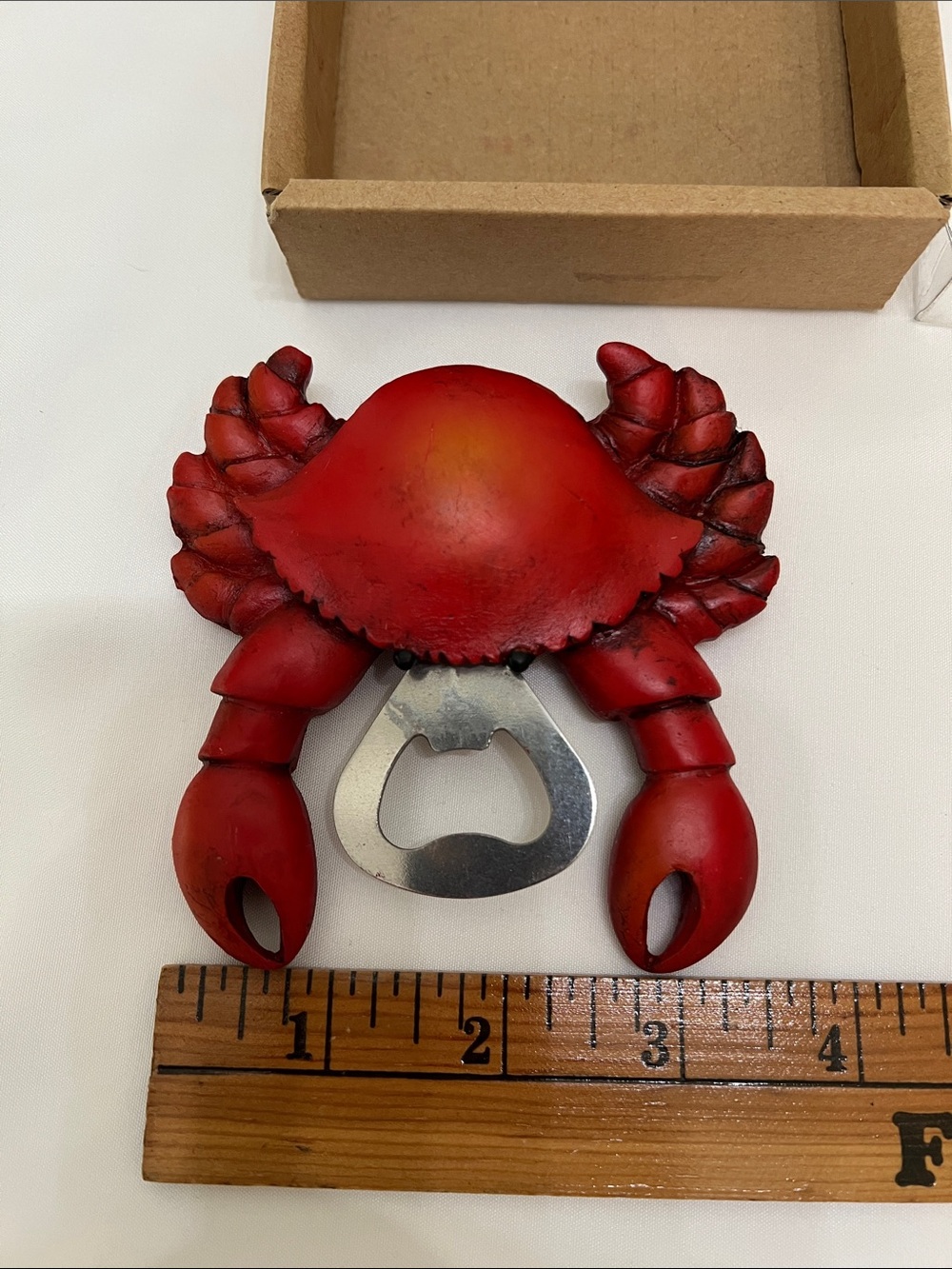 NWT Red Costal Crab Resin Bottle Opener Realistic Crab Shape - Picture 6 of 8
